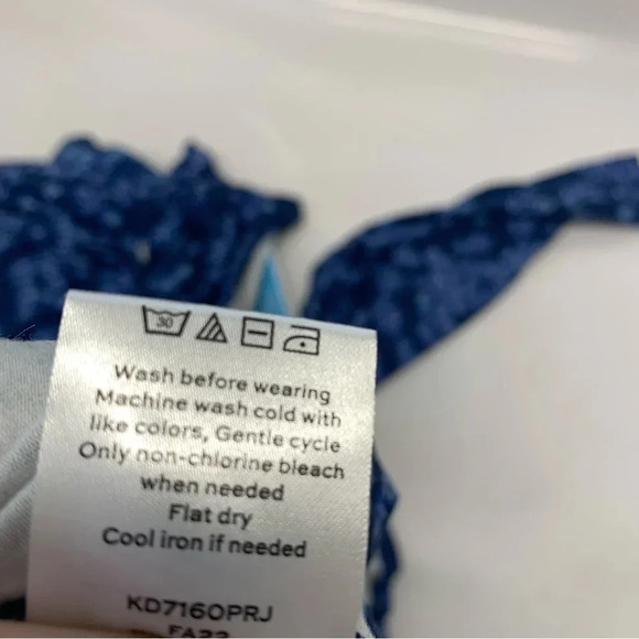 Draper James RSVP Wrap Dress Large  Blue Floral Midi Pockets Stretch Long Sleeve - Picture 11 of 13